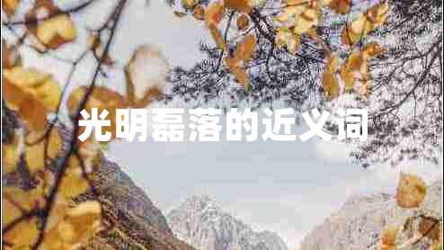 光明磊落的近義詞