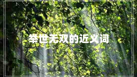 舉世無(wú)雙的近義詞