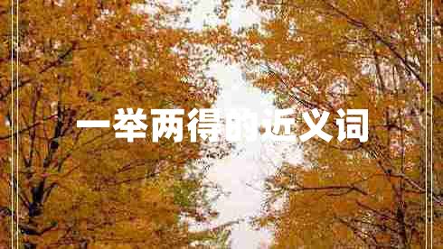 一舉兩得的近義詞