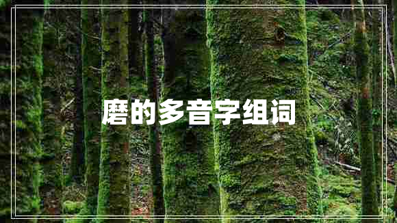 磨的多音字組詞