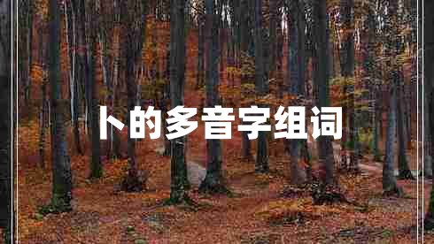 卜的多音字組詞