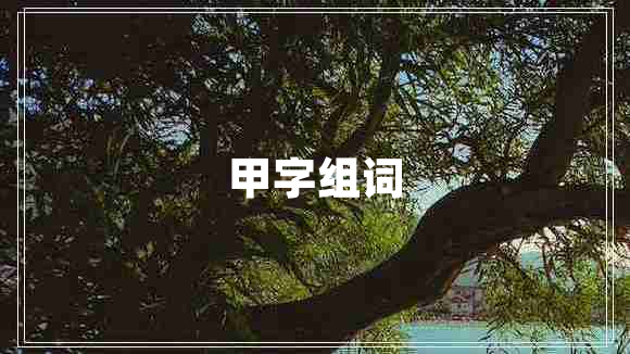 甲字組詞 甲字組詞