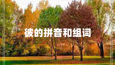 彼的拼音和組詞