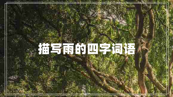 描寫雨的四字詞語