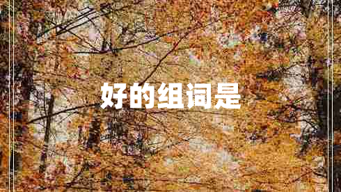 好的組詞是 好的組詞是