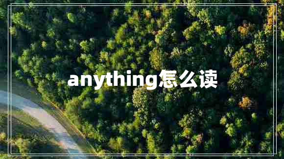 anything怎么讀 anything怎么讀