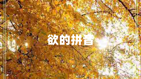 欲的拼音 欲的拼音