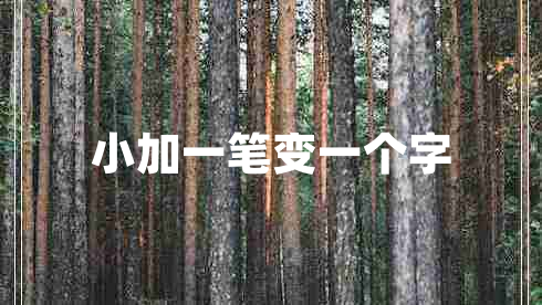 小加一筆變一個字
