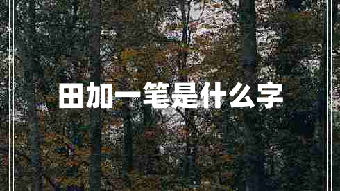 田加一筆是什么字