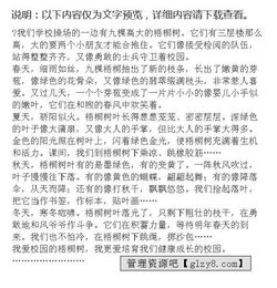實驗校園梧桐樹作文