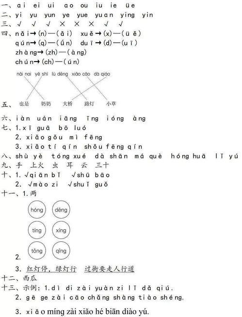 小學(xué)數(shù)學(xué)一級(jí)上冊(cè)基礎(chǔ)知識(shí)