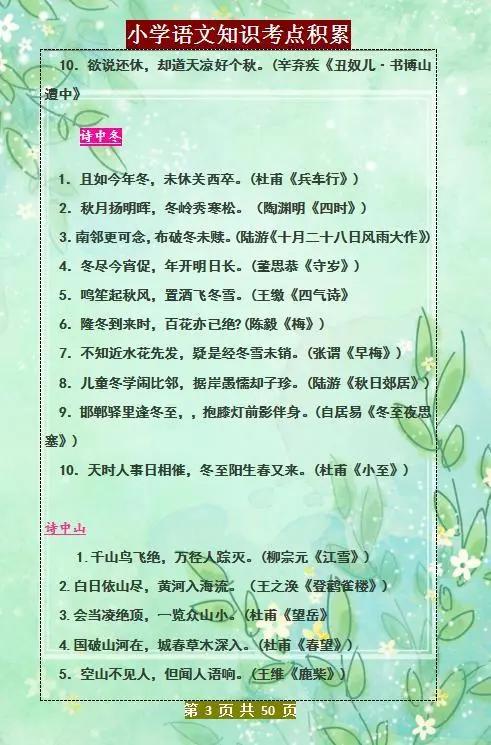 小學(xué)語(yǔ)文教師必備語(yǔ)文基礎(chǔ)知識(shí)