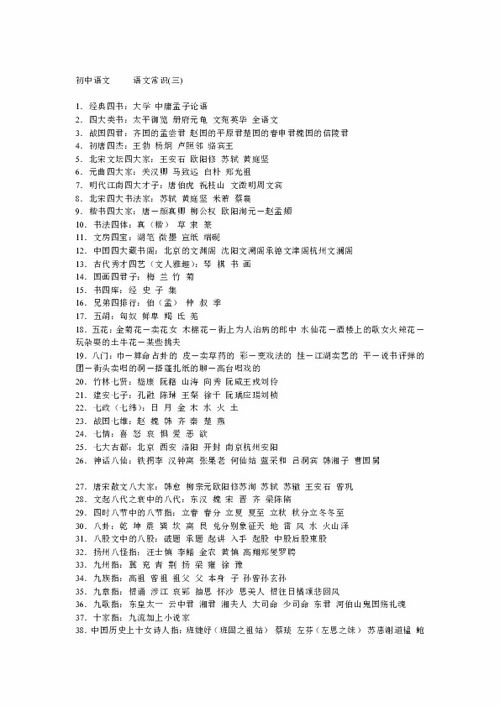 長春高中語文基礎(chǔ)知識